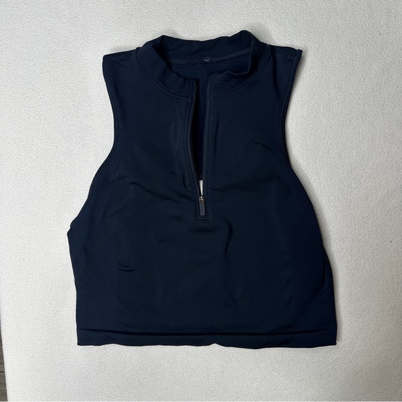 Lululemon Seamless Half-Zip Training Tank • Navy Blue - Picture 5 of 14